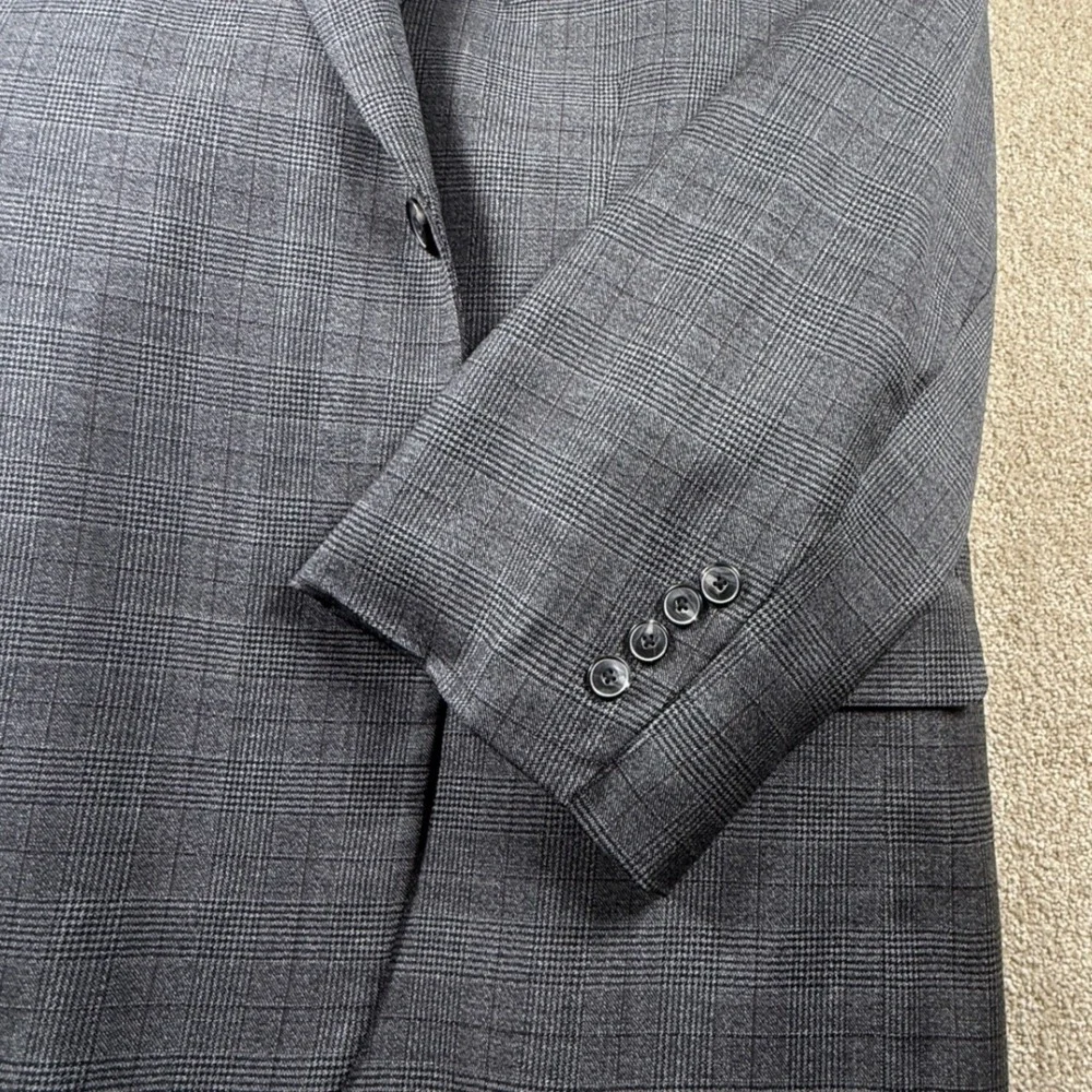 Jos A Bank 1905 Mens Charcoal Glen Plaid Wool Blend Suit 54 Regular 49‎ Waist